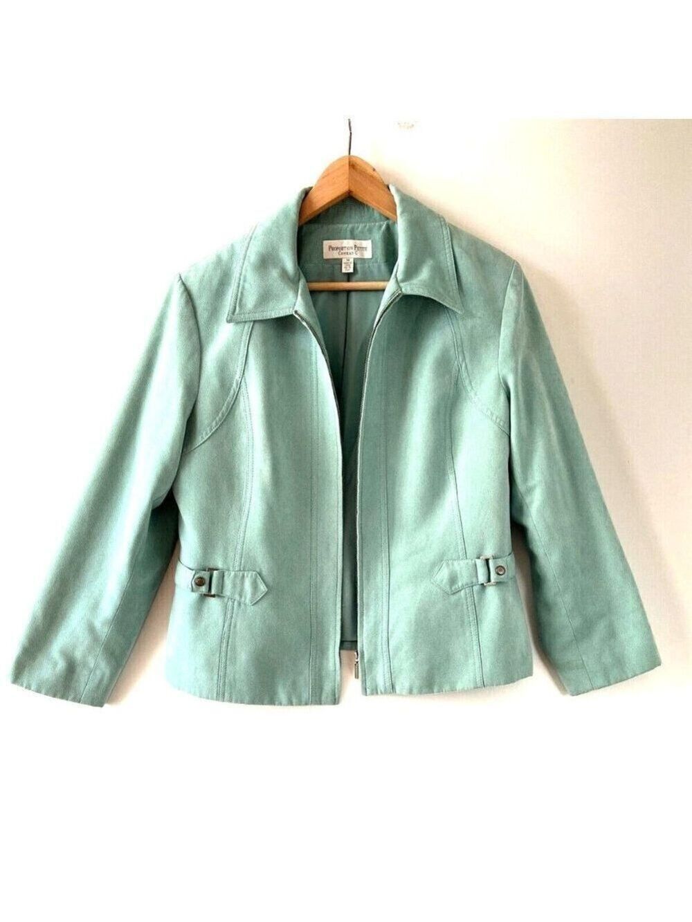 Proportion Petite Conrad C Women's Teal Blazer / Jacket with Zipper Size…